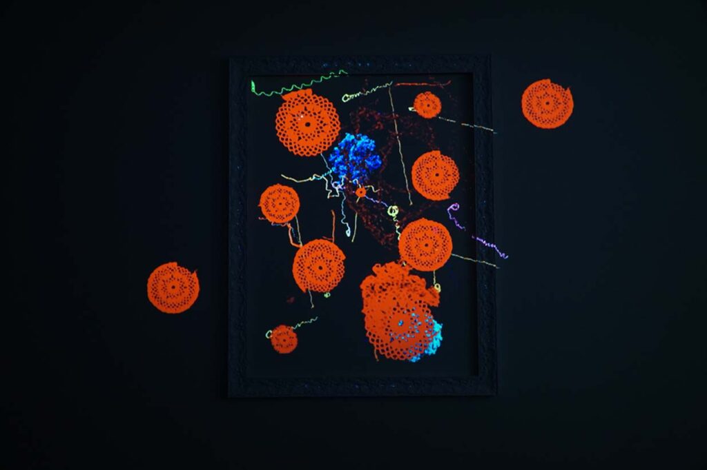 Digital crochet of Yayoi Kusama inspired image